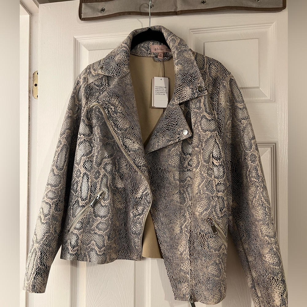 Snake skin leather jacket